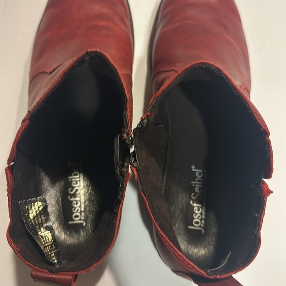 Josef Seibel washed sienna red ankle bootie a heel side zipper comfort shoe 39 - Picture 8 of 10